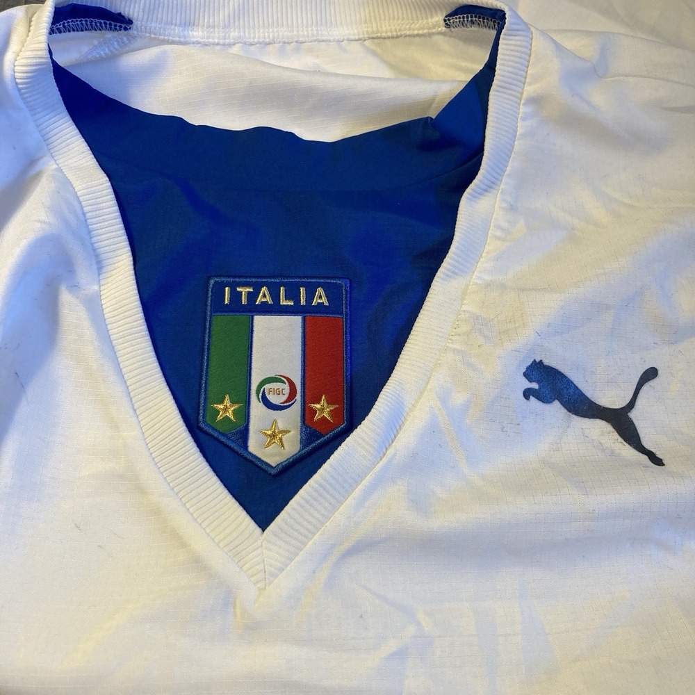 Puma Italy 2006‎ Away Men's Large White Short Sleeve Soccer Italia